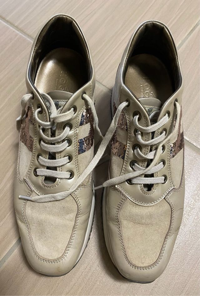 Scarpe Hogan Donna Beige/Oro