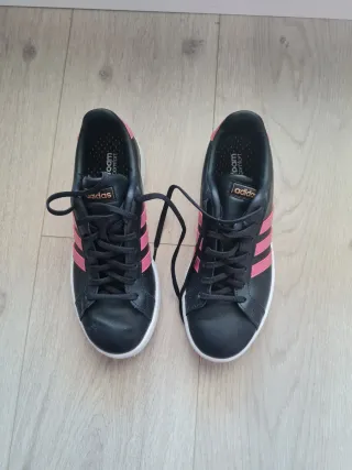 Zapatillas Adidas Cloudfoam Comfort Negras Rosas