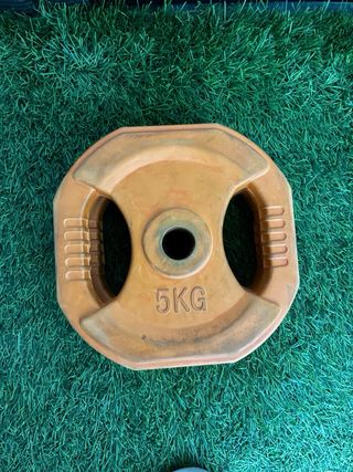 Barra de gimnasio con discos. body pump