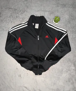 Giacca Tuta Adidas Vintage Y2K Nera Rossa (164 cm)