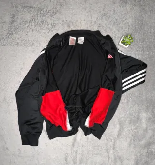 Giacca Tuta Adidas Vintage Y2K Nera Rossa (164 cm)