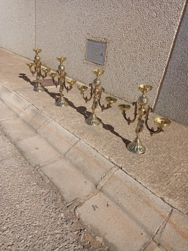 4 Candelabros Bronce Semana Santa