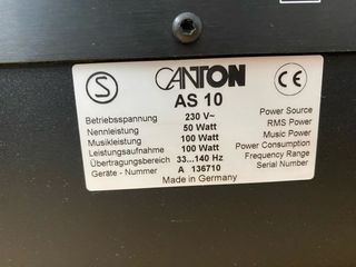 Subwoofer Canton Negro AS10