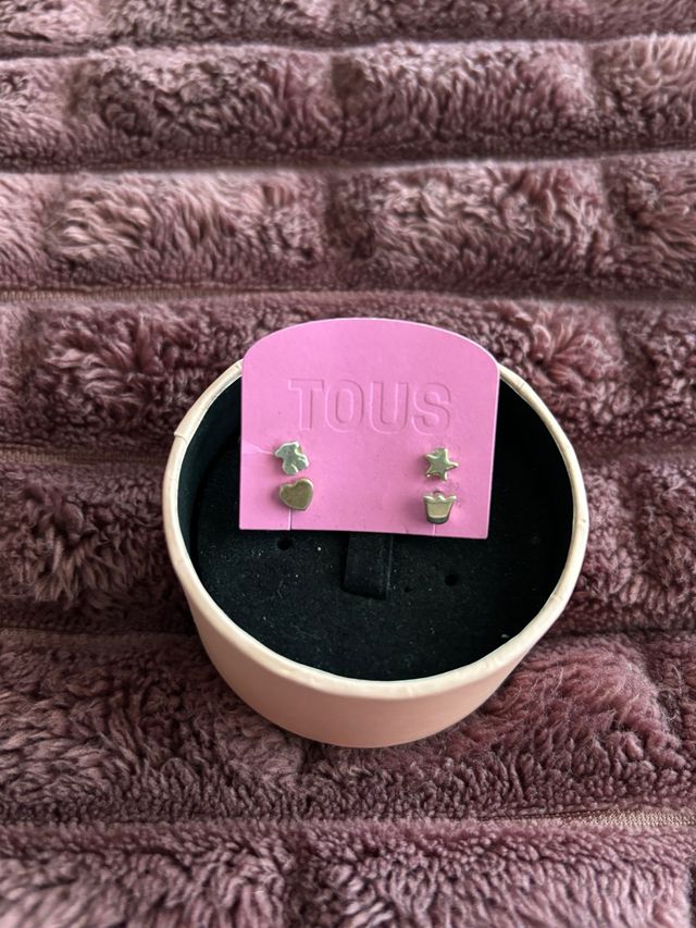 Pack Pendientes Tous Plata Para piercing o bebés