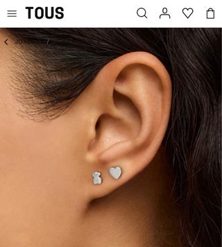 Pack Pendientes Tous Plata Para piercing o bebés