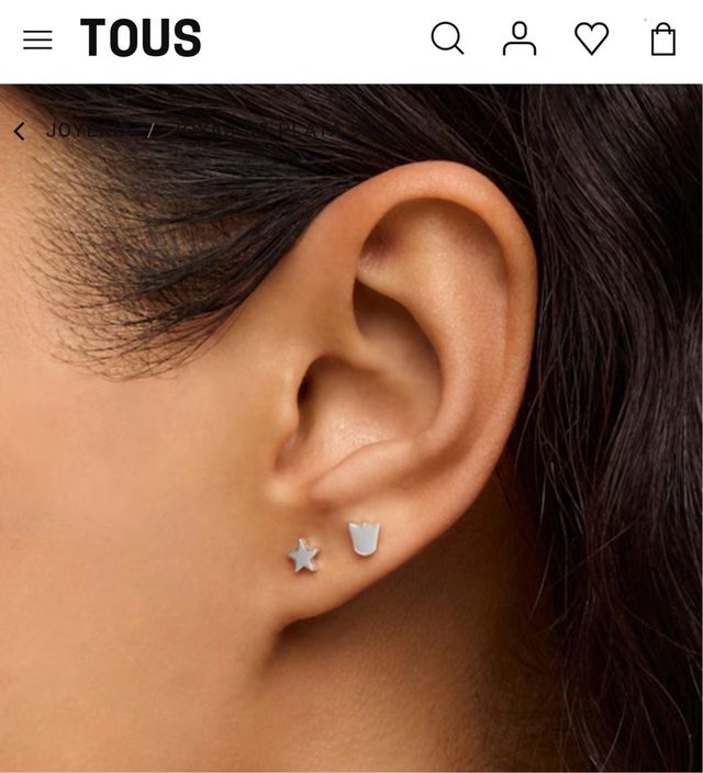 Pack Pendientes Tous Plata Para piercing o bebés