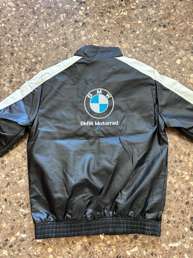 Chaqueta BMW Motorrad Piel Sintética Negra/Blanca