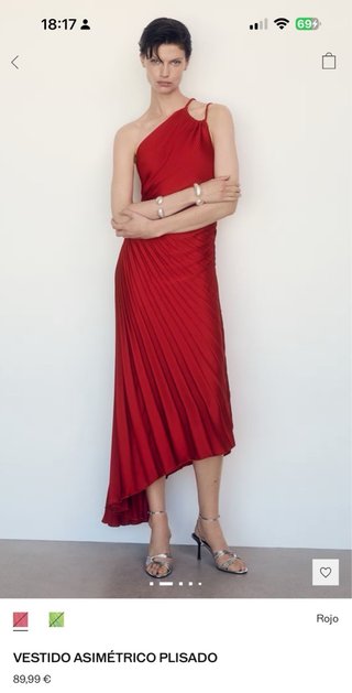Vestido Mango Rojo Fiesta Talla S Sin Estrenar