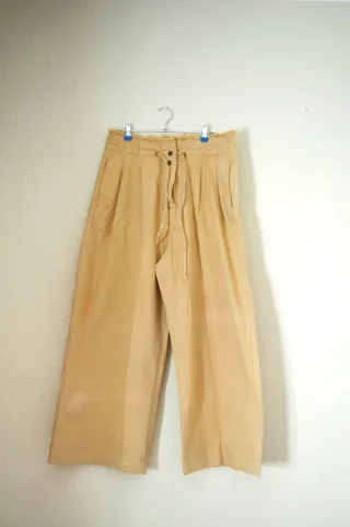 Pantalón ancho tela vaquera cintura regulable