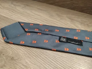 Corbata H.E. by Mango Calaveras Naranja Gris