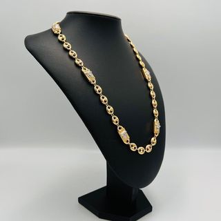 CADENA CALABROTE MEDUSA BICOLOR 10MM 18K