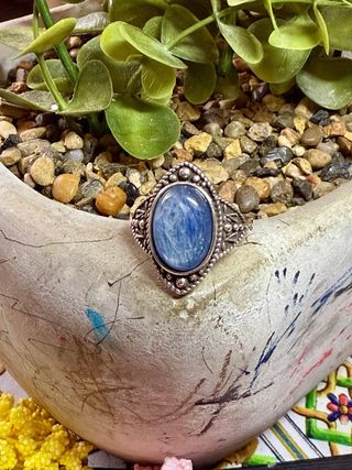 Anillo Plata 925 Cianita Natural