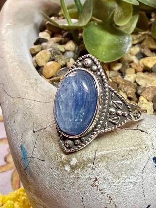 Anillo Plata 925 Cianita Natural