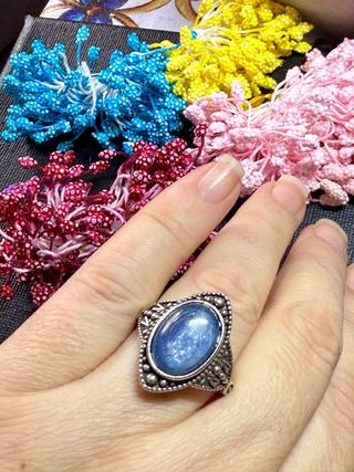 Anillo Plata 925 Cianita Natural