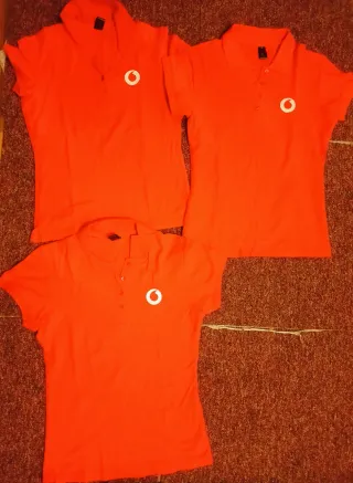 4 Polos Mujer Rojo Vodafone