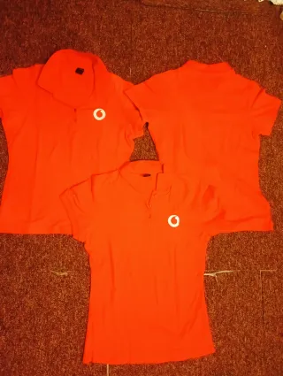 4 Polos Mujer Rojo Vodafone