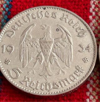 6 Monedas 5 Reichsmark  plata del  III Reich.