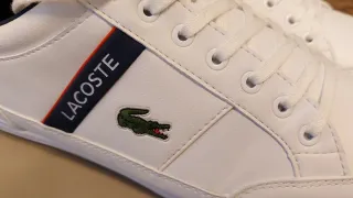Zapatillas Lacoste Blancas y Azul Marino.