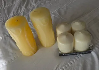 2 Velas Vainilla y 4 blancas Marca ikea,todas 6€