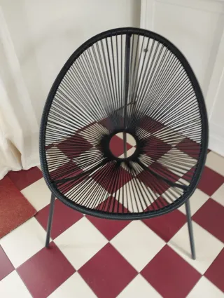 Silla Acapulco Negra Exterior/Interior