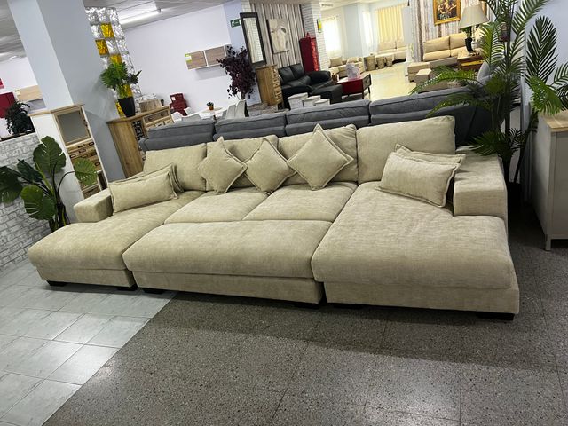 OFERTA!!  Sofá Cama Modular U Beige/Gris