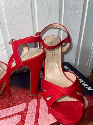 Tacones Rojos Fiesta MaryPaz Talla 38