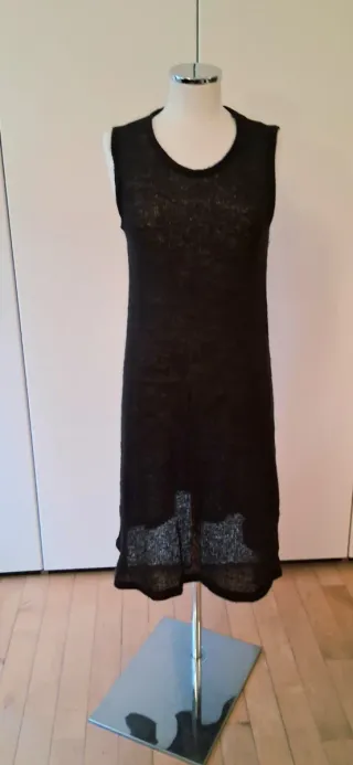 Abito e cardigan, completo in maglia nero