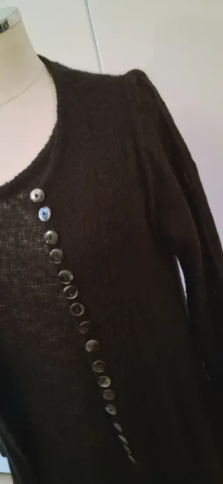 Abito e cardigan, completo in maglia nero