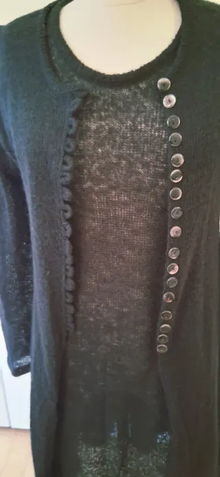 Abito e cardigan, completo in maglia nero
