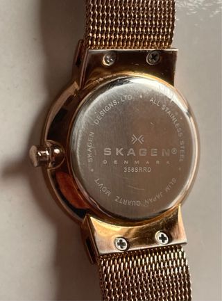 Reloj Skagen Mujer en oro rosa ,blanco madre perla