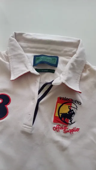 Polo blanco manga VALECUATRO. Original. Mujer