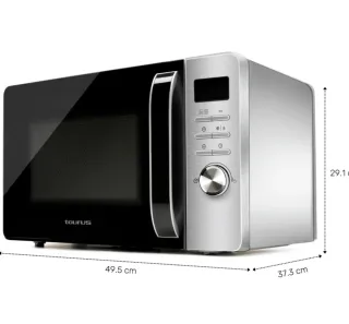 Microondas Taurus plateado y negro