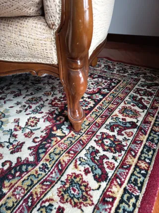 Sofá clásico tela y madera