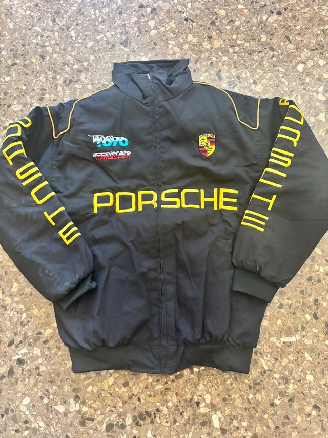 Chaqueta Porsche Vintage Racing Bomber Negra Amari