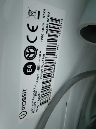 Lavadora Indesit 8kg A+