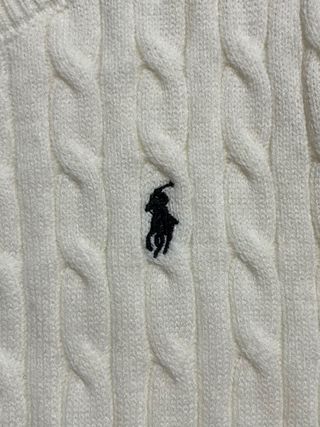 Jersey de punto trenzado blanco Polo Ralph Lauren