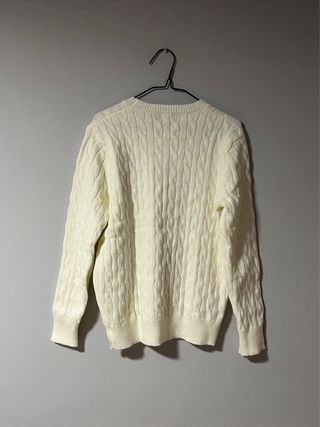 Jersey de punto trenzado blanco Polo Ralph Lauren