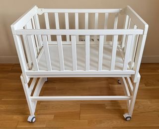 Minicuna colecho madera blanca