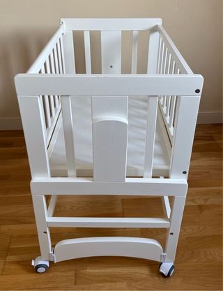 Minicuna colecho madera blanca