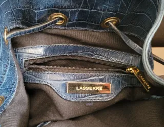 Bolso Lasserre Azul Cocodrilo