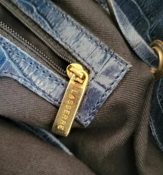 Bolso Lasserre Azul Cocodrilo