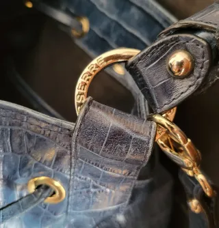 Bolso Lasserre Azul Cocodrilo