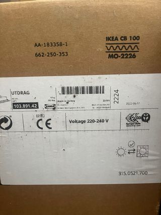 Campana extractora IKEA UTDRAG inox 60 cm