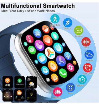 Smartwatch Poounur Grigio/Rosa