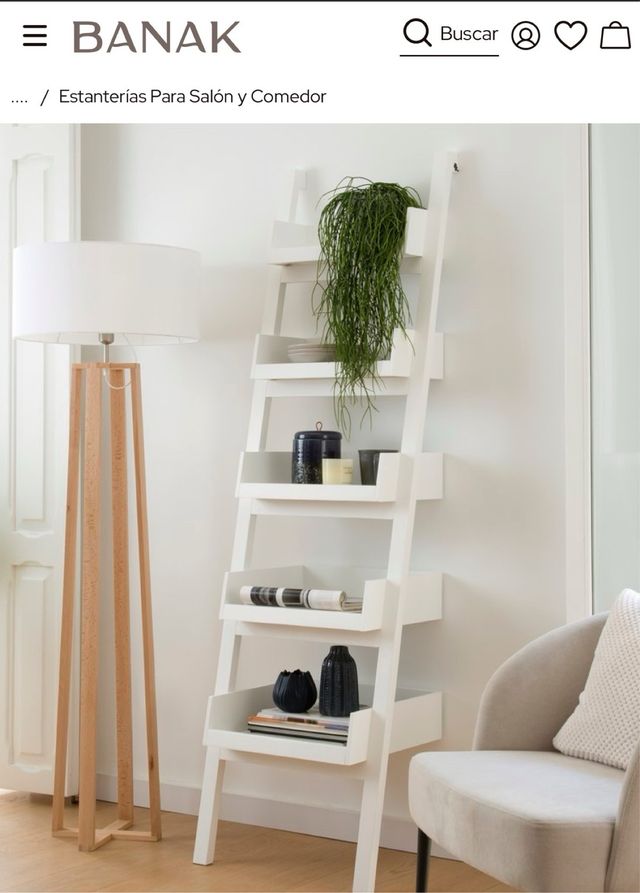 Estantería Escalera Banak Blanca