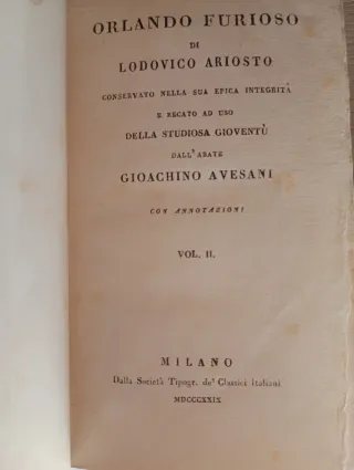 Libro antico Orlando Furioso