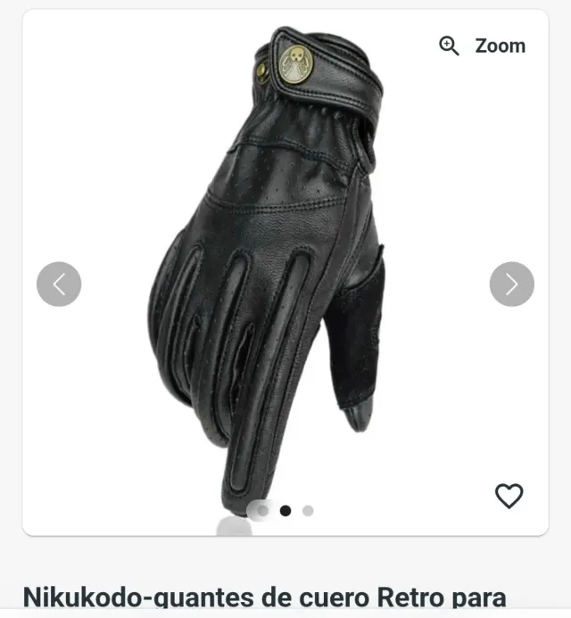 Guantes de cuero Retro Nikukodo Moto talla S-M