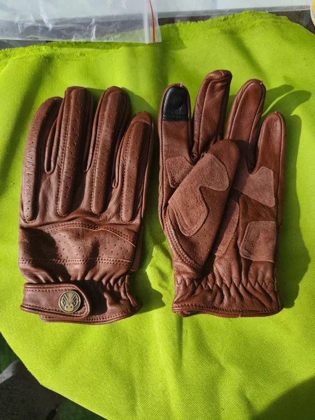 Guantes de cuero Retro Nikukodo Moto talla S-M