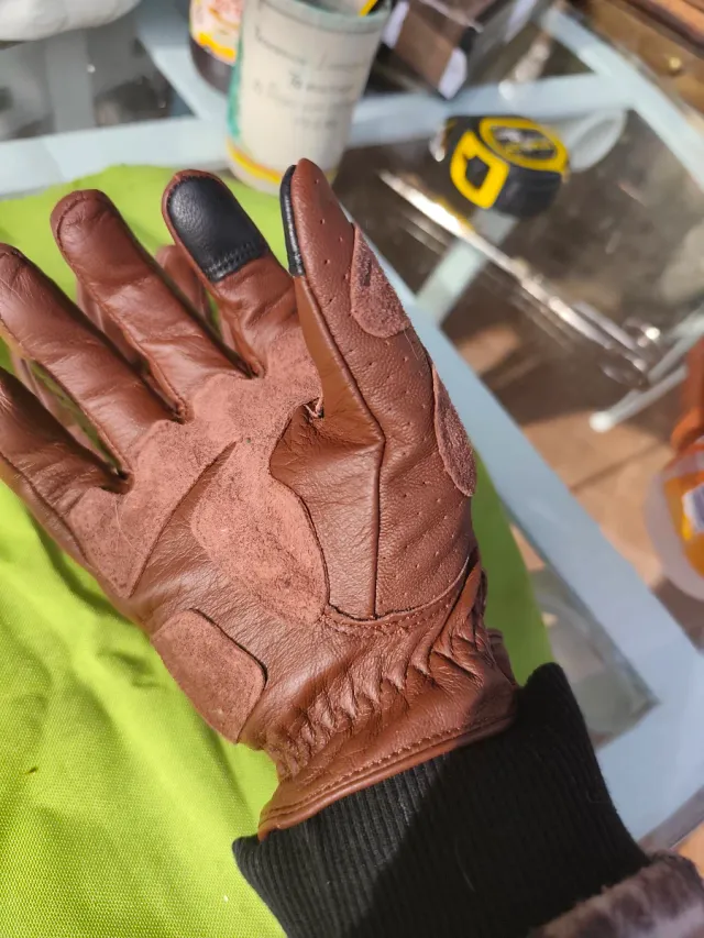 Guantes de cuero Retro Nikukodo Moto talla S-M