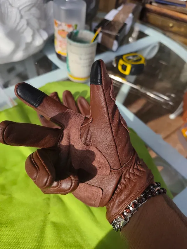 Guantes de cuero Retro Nikukodo Moto talla S-M